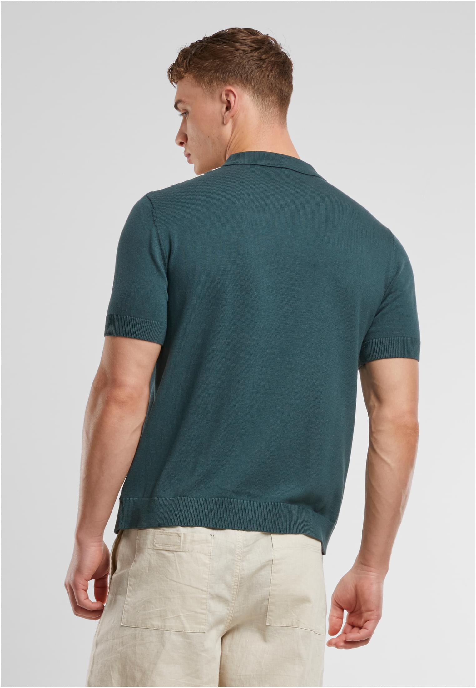 Knit Retro Shirt Urban Classics TB7550-20311 bottlegreen/whitesand