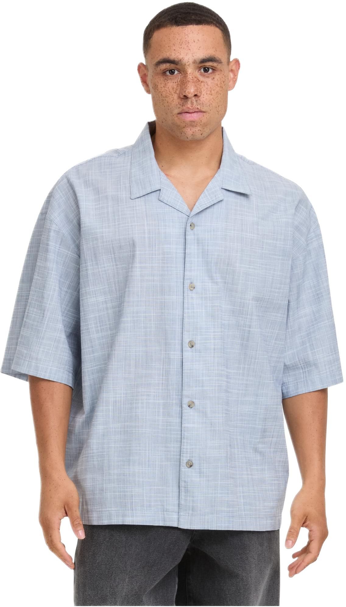 Κοντομάνικο Πουκάμισο Boxy Structured TB7562 Urban Classics Lightblue/White