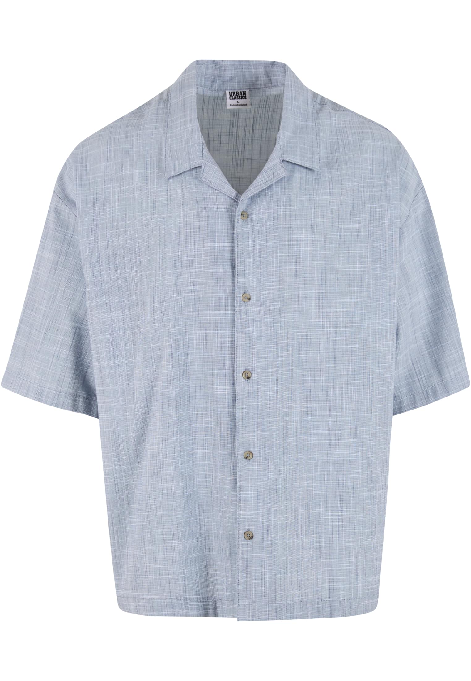 Κοντομάνικο Πουκάμισο Boxy Structured Tb7562 Urban Classics Lightblue White ανδρικά Πουκάμισα Simple Wear