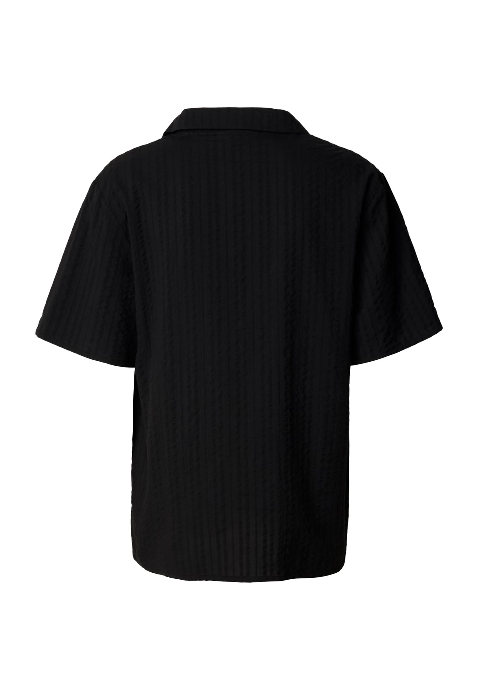 Πουκάμισο Seersucker Resort Shirt Tb7569 Urban Classics Black ανδρικά Πουκάμισα Simple Wear