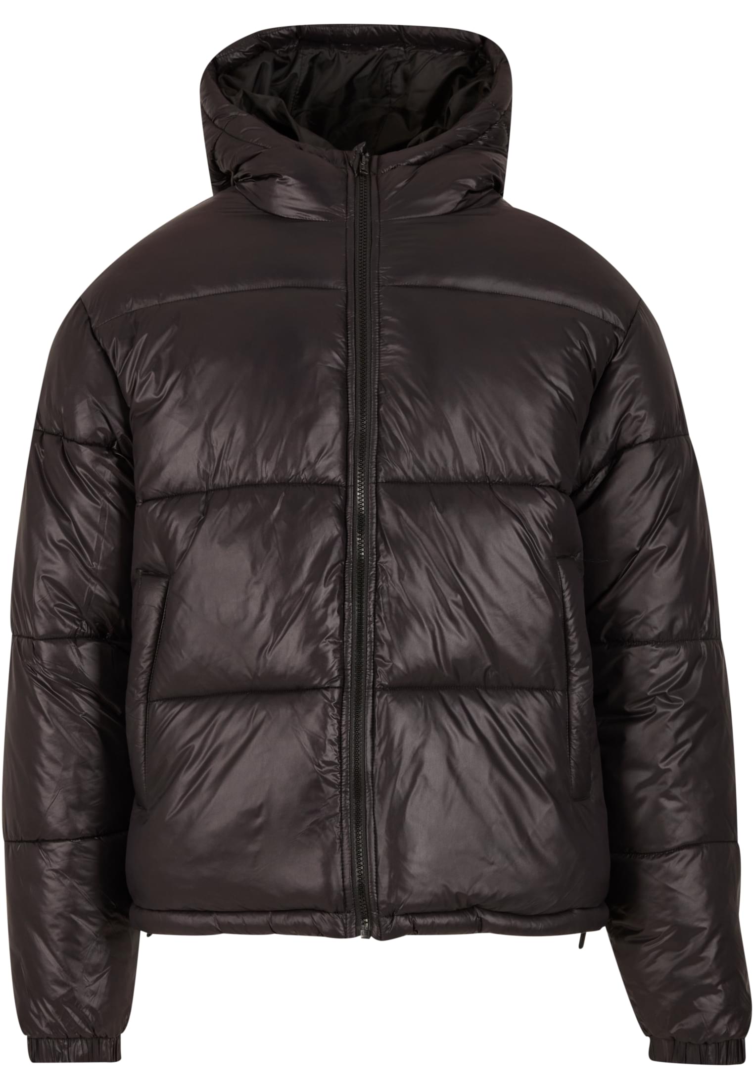 Μπουφάν Puffer με Κουκούλα Tb7585-00007 Urban Classics Black ανδρικά Simple Wear