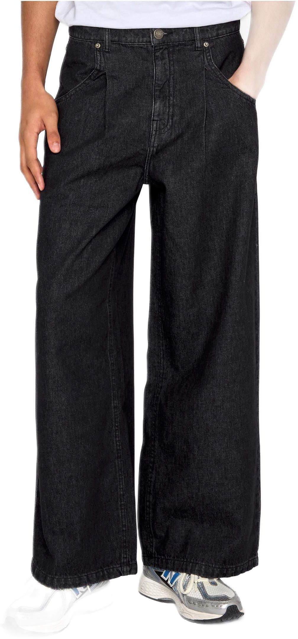 Jeans TB8033-00709 Urban Classics Pleated With Long pocket black washed