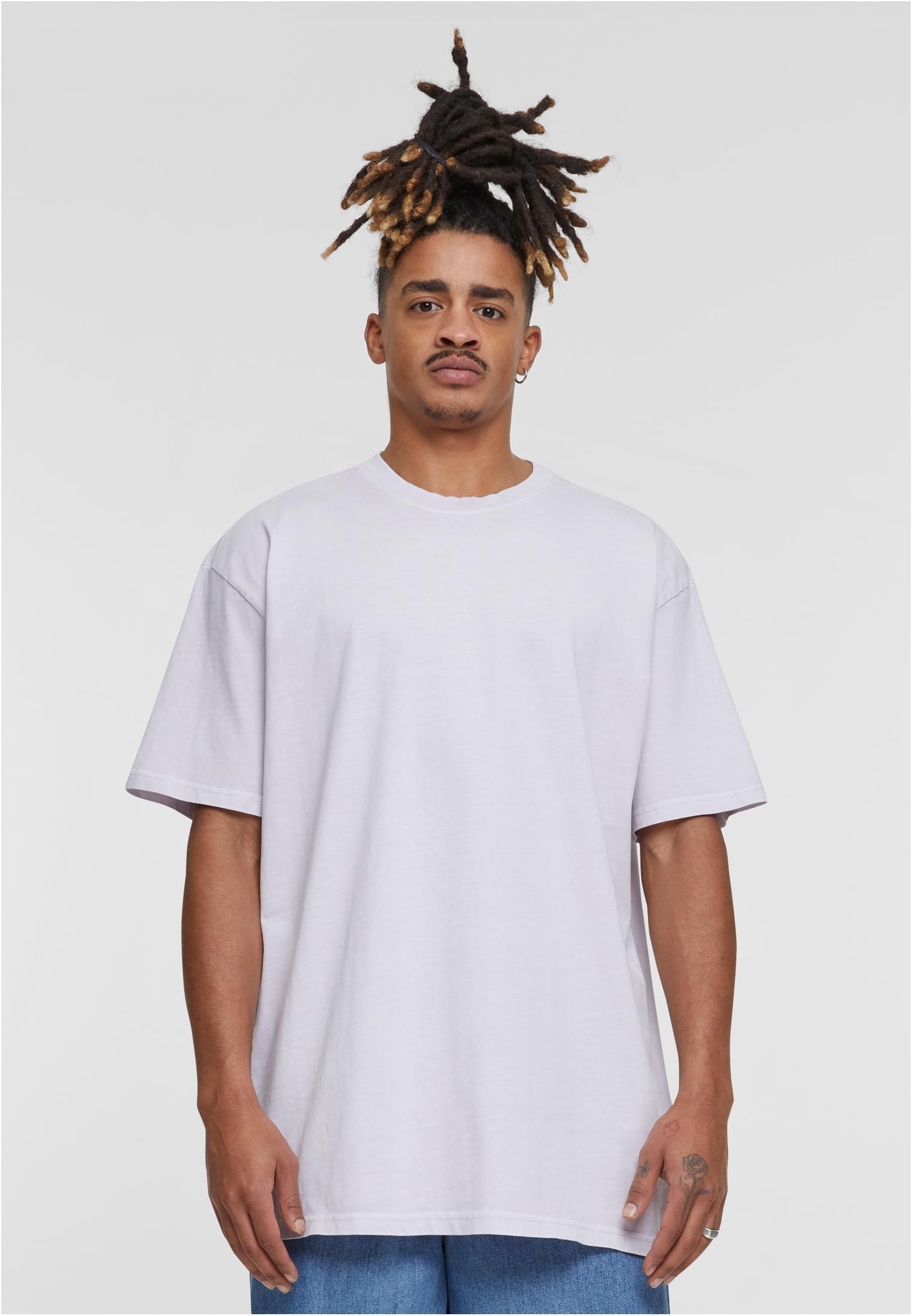 Oversized T-shirt Acid Washed Heavy BY189 Build Your Brand Soft Lilac