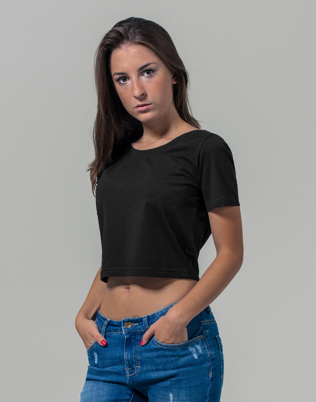 Γυναικείο Cropped T-Shirt BY042 Build Your Brand Black