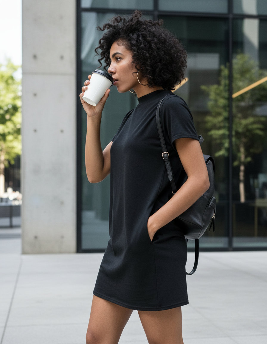 Γυναικείο Φόρεμα T-Shirt BY101 Build Your Brand Turtle Neck Black