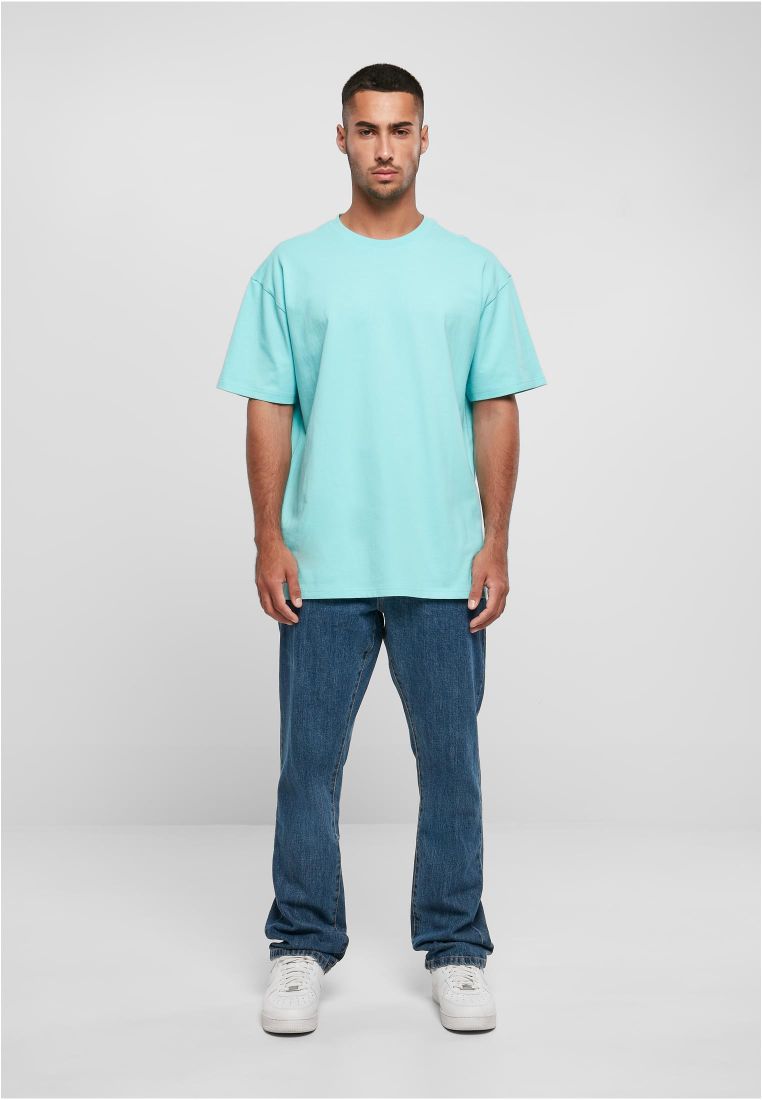 T-Shirt Oversize Heavy By102 Build Your Brand Beryl Blue ανδρικά Basic T-Shirts Simple Wear Μπλουζάκια κοντομάνικα