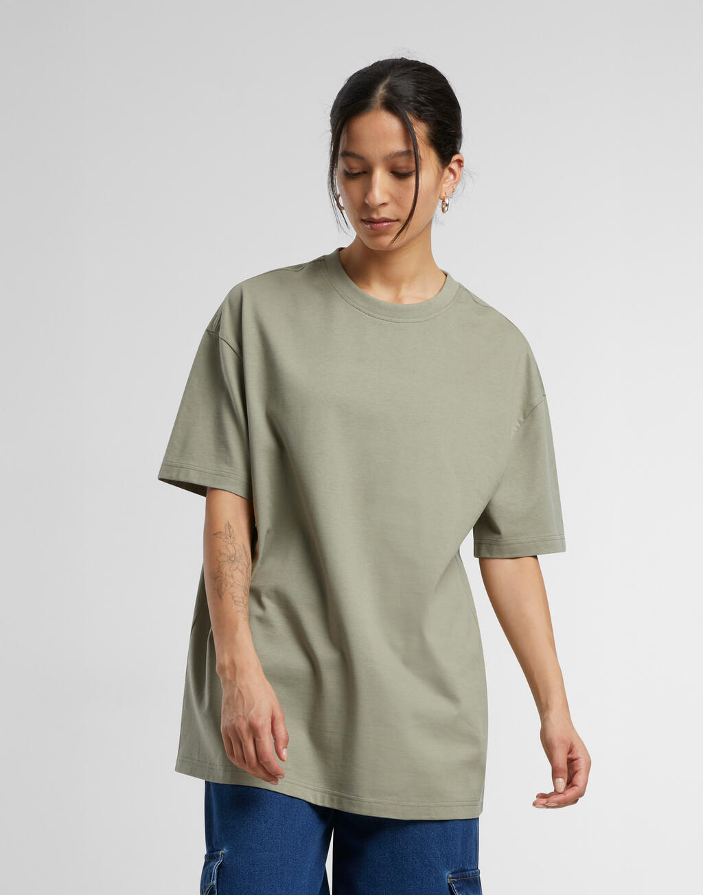 Γυναικείο T-shirt Oversized Boyfriend BY149 Build Your Brand Pale Olive