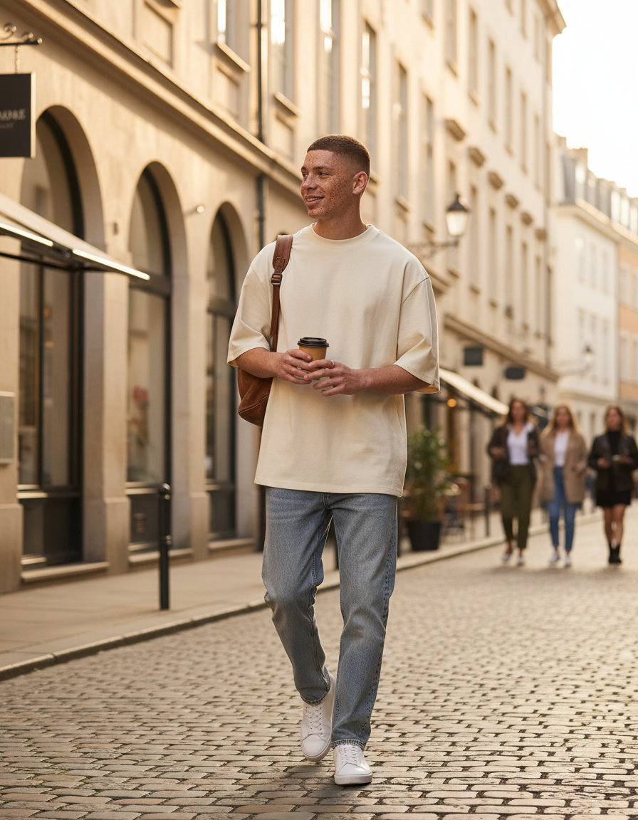 T-Shirt Oversized By256 Build Your Brand Sand ανδρικά Basic T-Shirts Simple Wear Μπλουζάκια κοντομάνικα