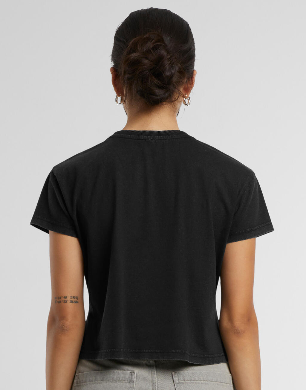 Γυναικείο T-shirt Vintage Cropped BY305 Build Your Brand Black