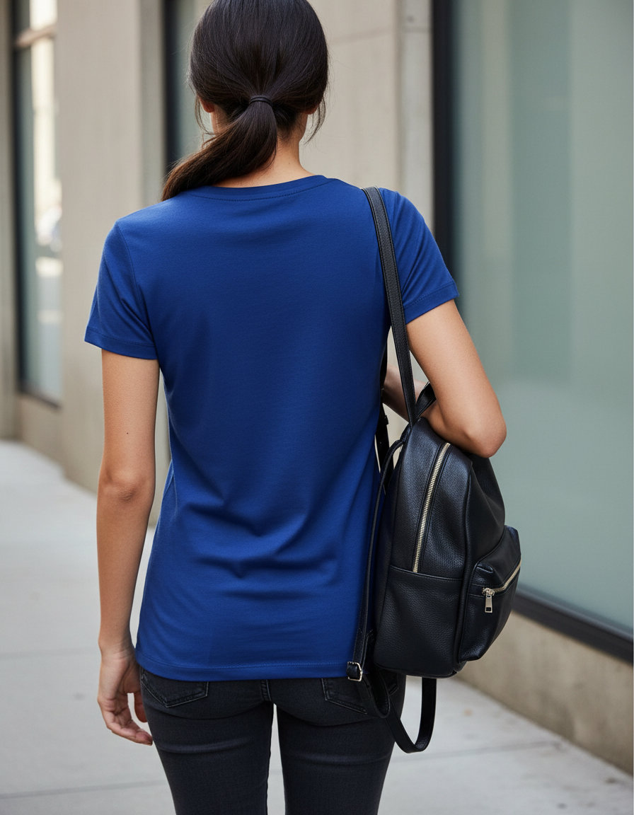 Γυναικείο T-Shirt R-108F-0 Russell Organic White Bright Royal