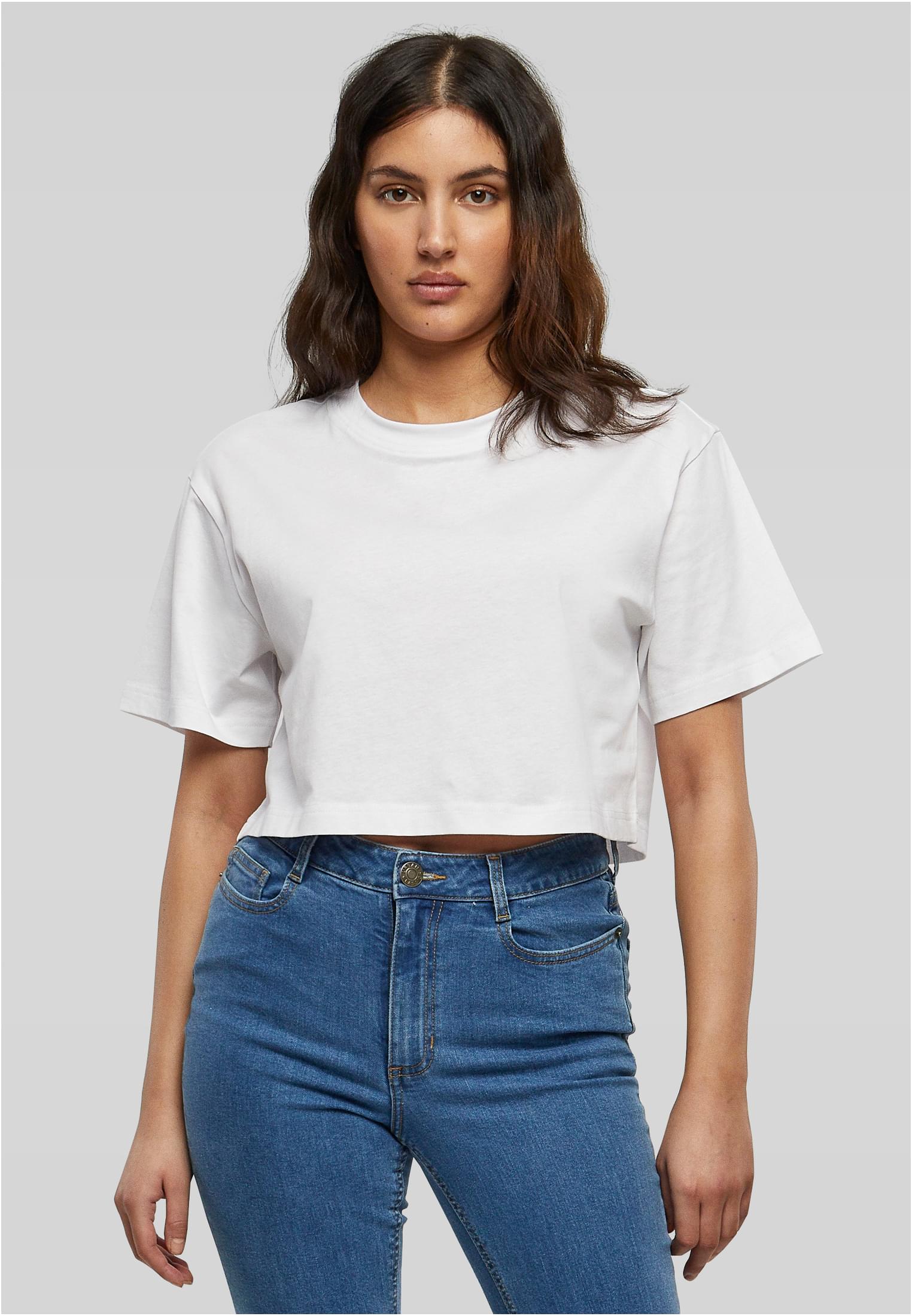 Γυναικείο T-Shirt Oversized Cropped BY264 Build Your Brand White