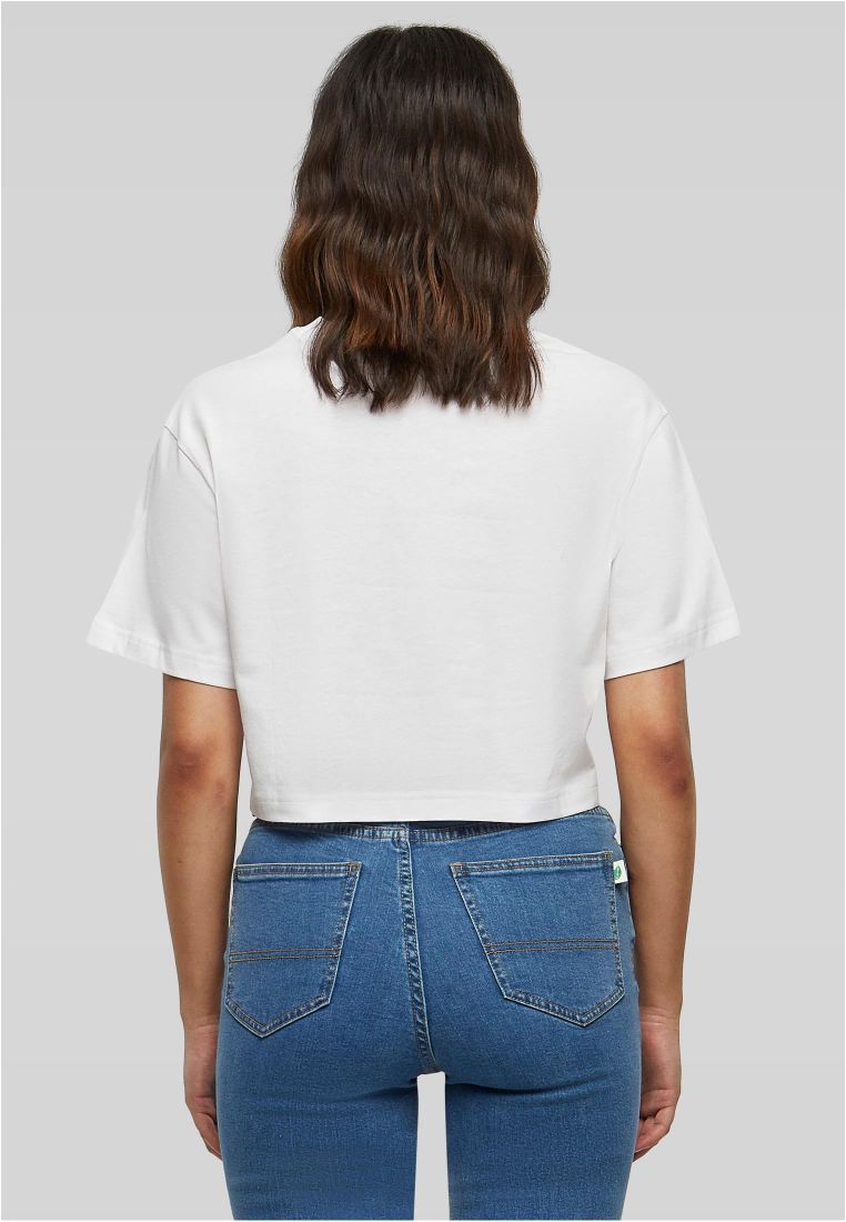 Γυναικείο T-Shirt Oversized Cropped BY264 Build Your Brand White