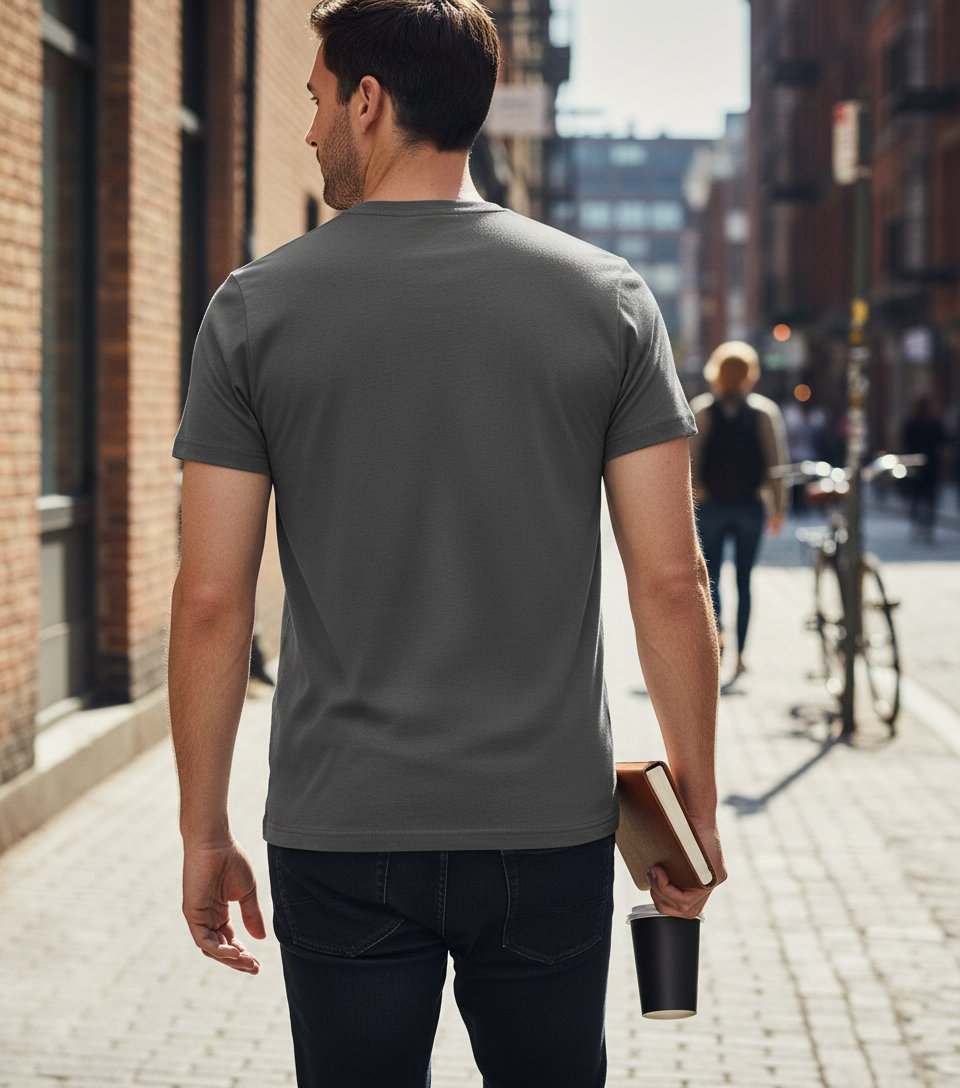T-Shirt 1150 Tee Jays Luxury Organic Cotton Powder Grey ανδρικά Basic T-Shirts Simple Wear Μπλουζάκια κοντομάνικα