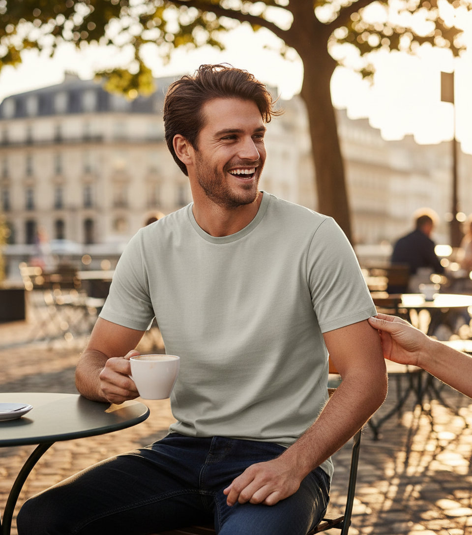 T-Shirt 1150 Tee Jays Luxury Organic Cotton Cement ανδρικά Basic T-Shirts Simple Wear Μπλουζάκια κοντομάνικα