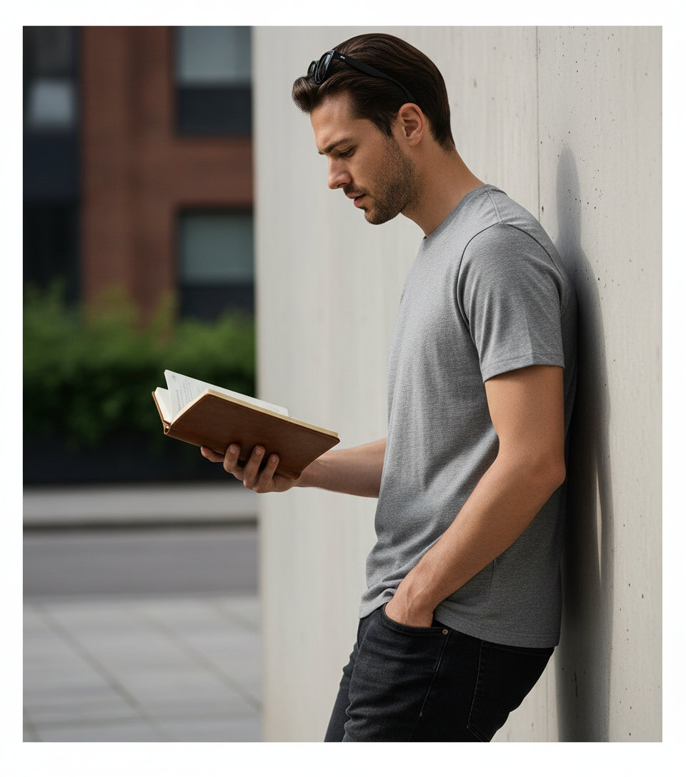 T-Shirt 1150 Tee Jays Luxury Organic Cotton Heather Grey ανδρικά Basic T-Shirts Simple Wear Μπλουζάκια κοντομάνικα