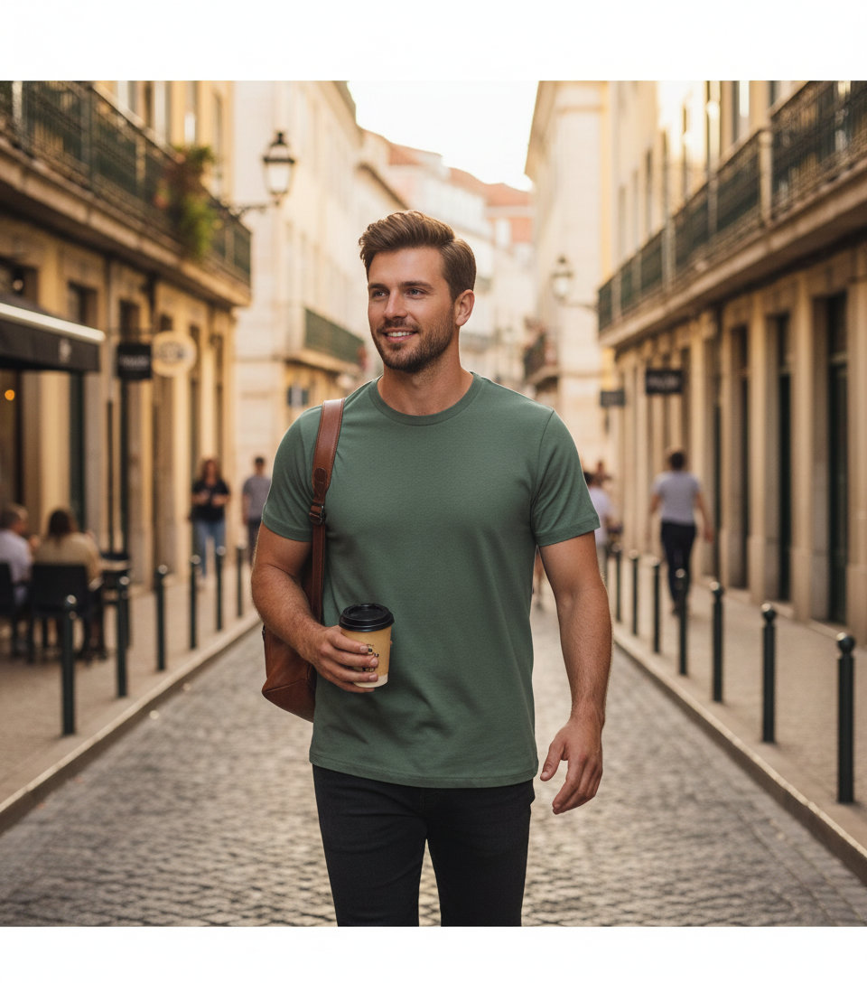 T-Shirt 1150 Tee Jays Luxury Organic Cotton Leaf Green ανδρικά Basic T-Shirts Simple Wear Μπλουζάκια κοντομάνικα