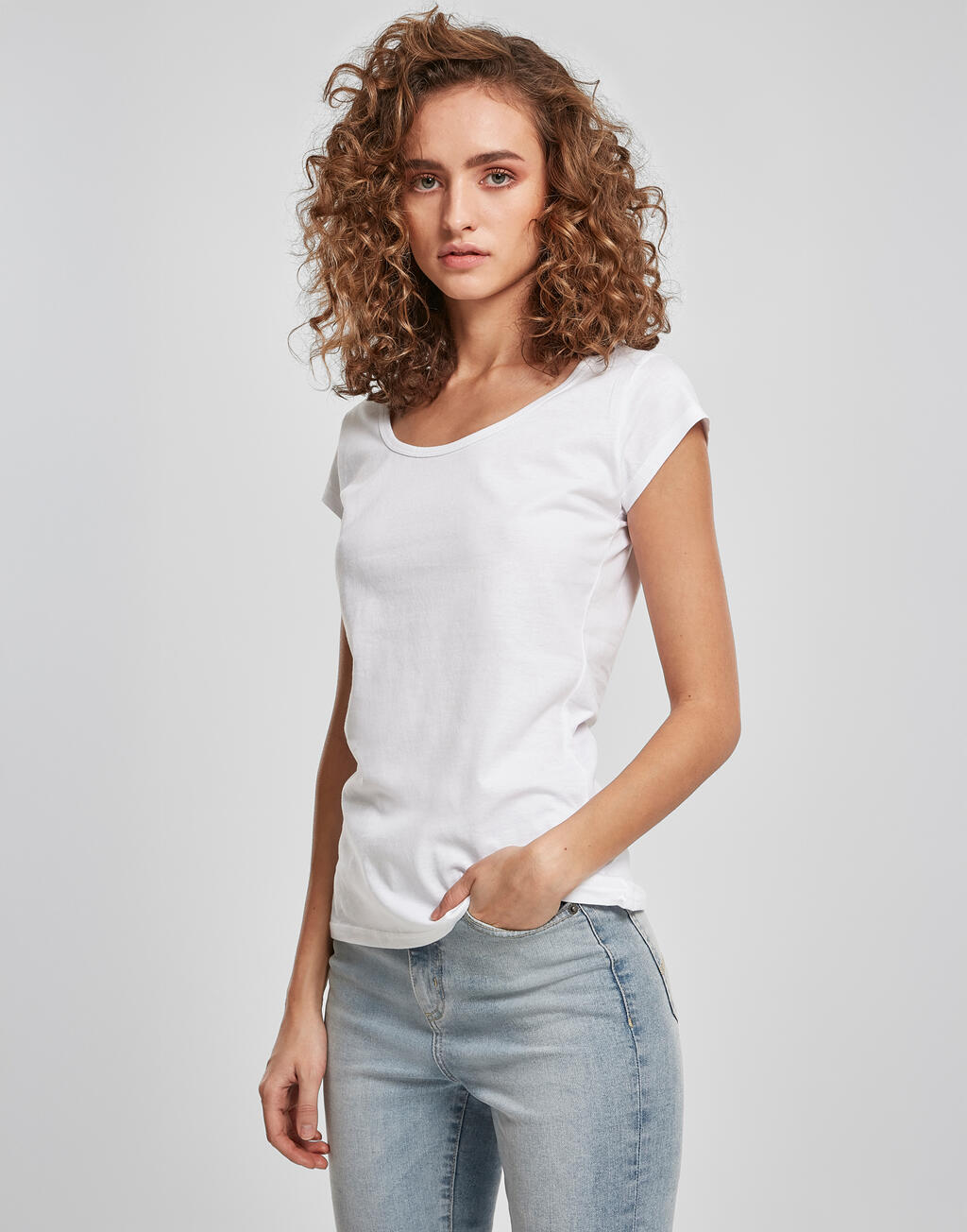 Γυναικείο T-shirt Back Cut BY035 Build Your Brand White