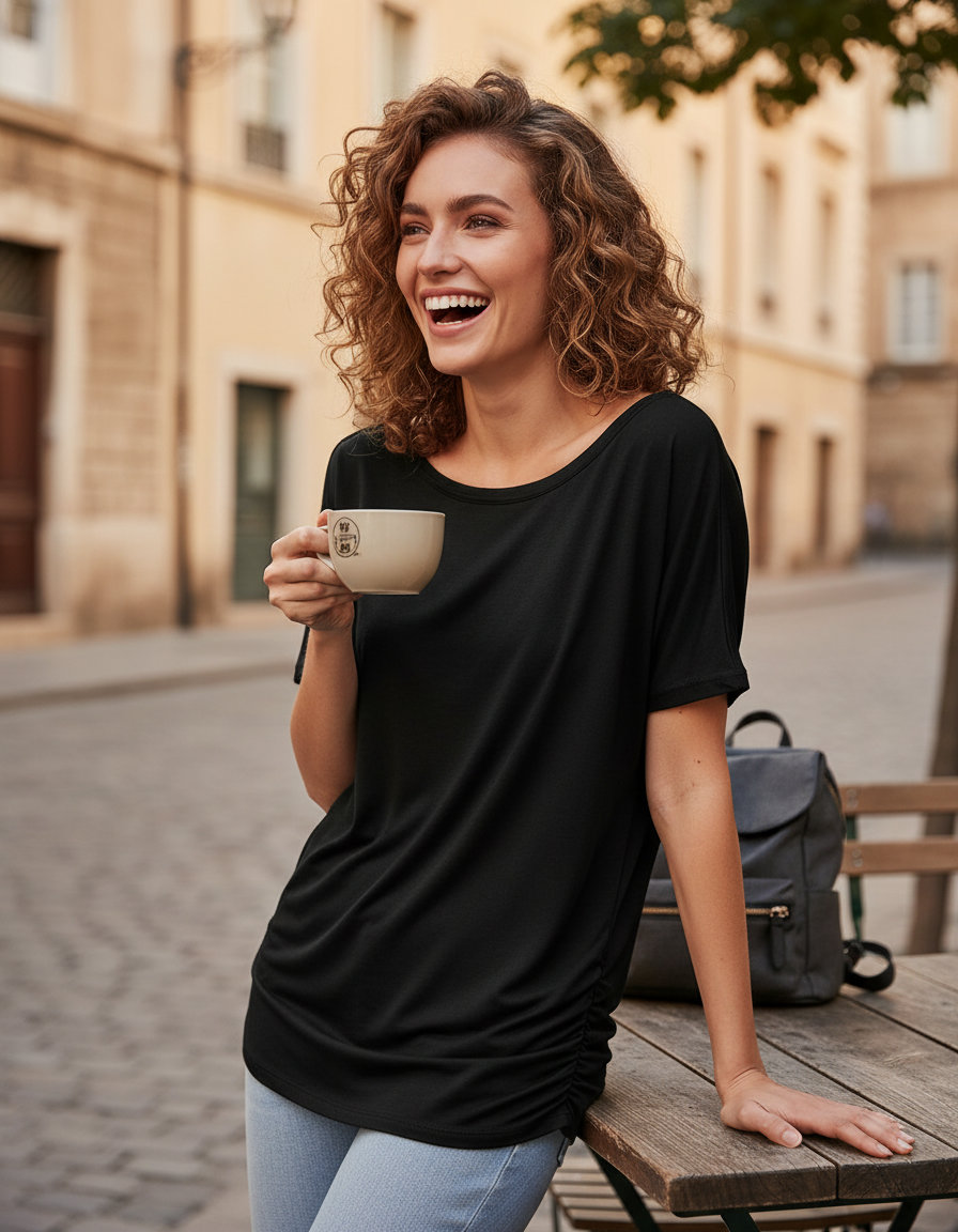 Γυναικείο T-shirt BY040 Build Your Brand Βισκόζη Black