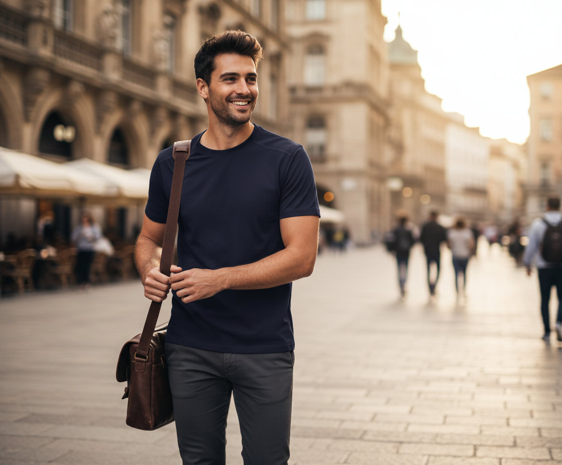 T-Shirt Tuc01 B C Perfect Pro Navy ανδρικά Basic T-Shirts Simple Wear Μπλουζάκια κοντομάνικα