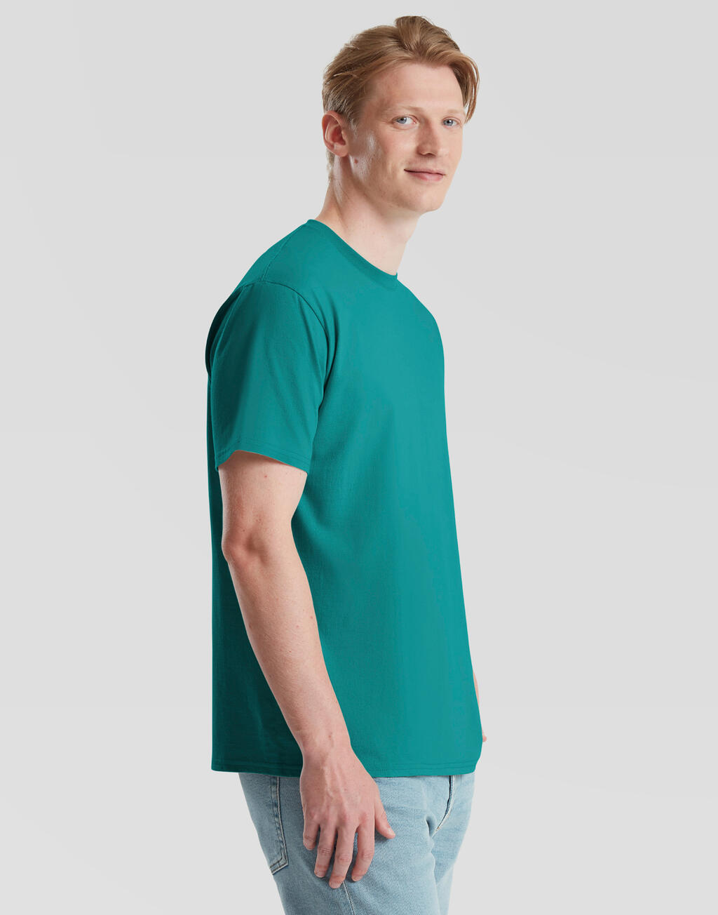 Ανδρικό T-Shirt 061362 Fruit of the Loom Pure Cotton Ocean Teal