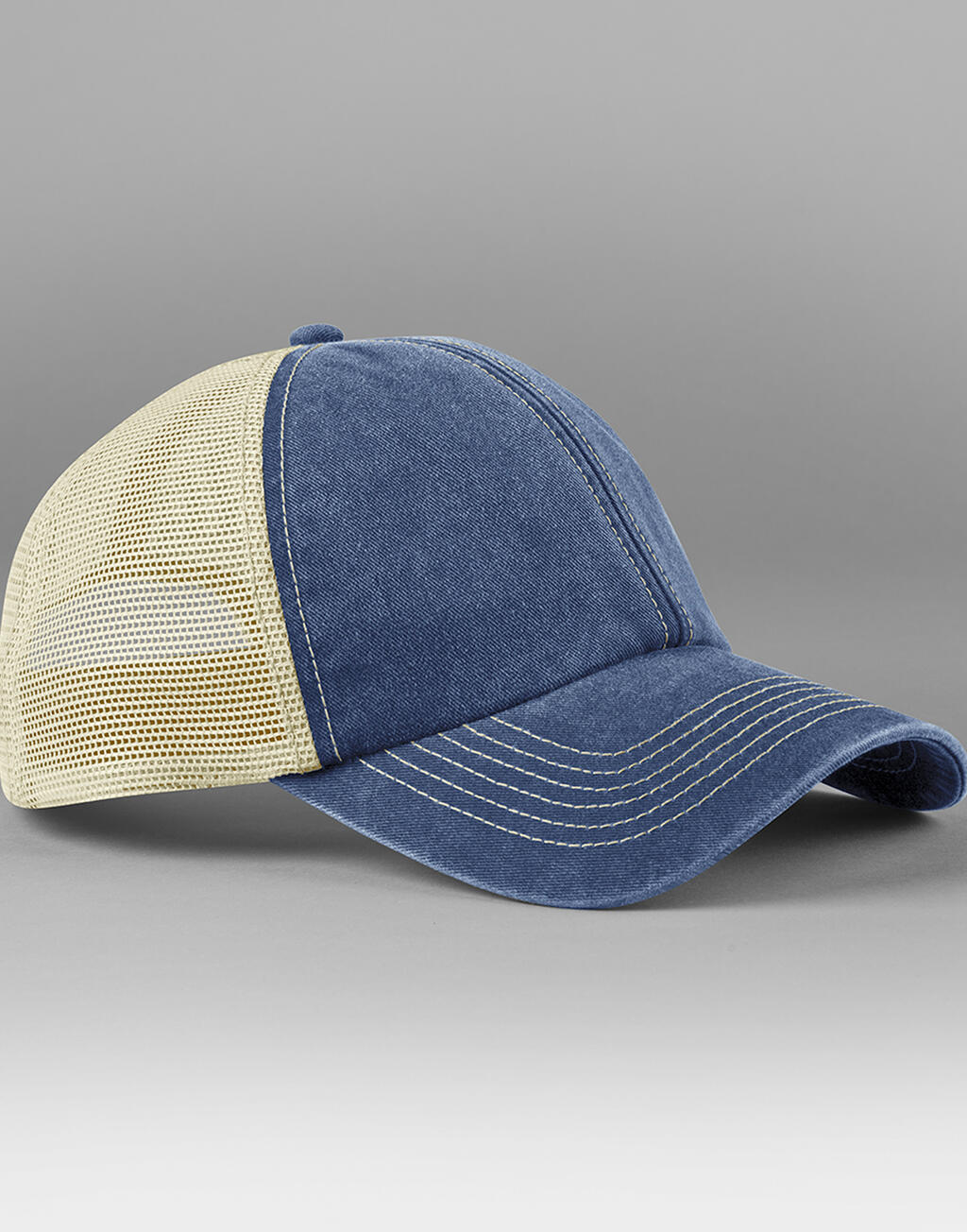 Καπέλο Trucker 6 Panel B672 Beechfield Vintage Vintage Denim/Stone