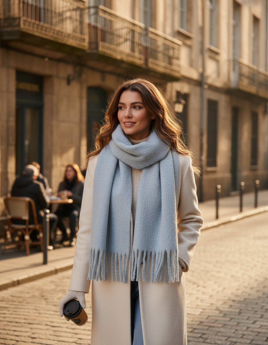 Κασκόλ Fluffy B496R Beechfield Heather Grey αξεσουάρ Καπέλα Simple Wear
