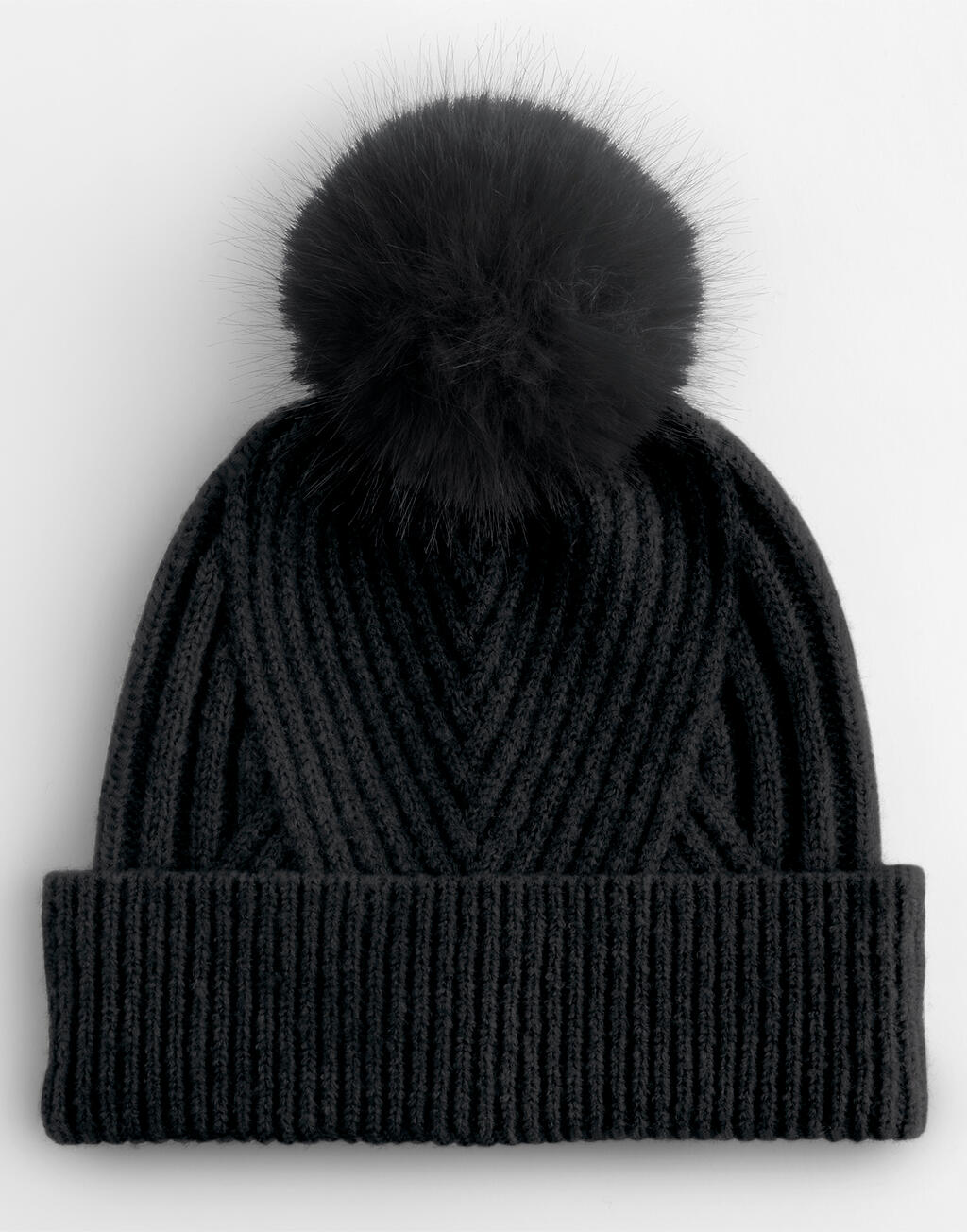 Σκούφος Snow Luxe B529 Beechfield lux με Πομ-Πομ Black