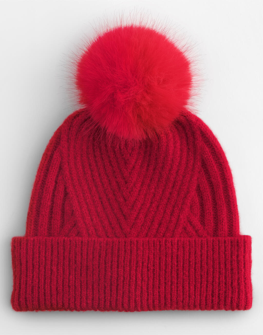 Σκούφος Snow Luxe B529 Beechfield lux με Πομ-Πομ Classic Red