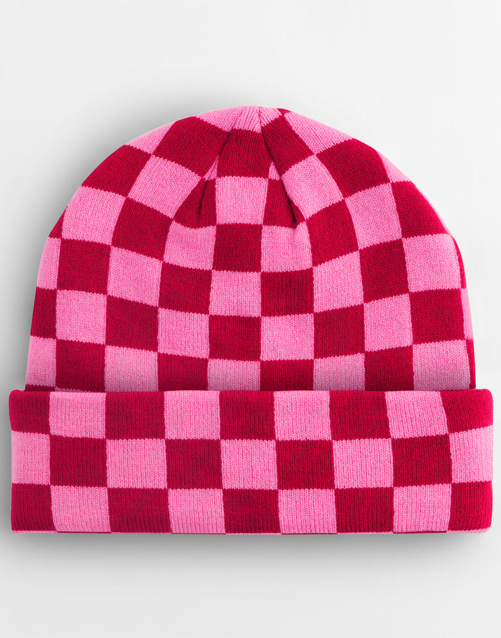 Σκούφος Checkerboard Beanie B531 Beechfield Classic Red/True Ροζ