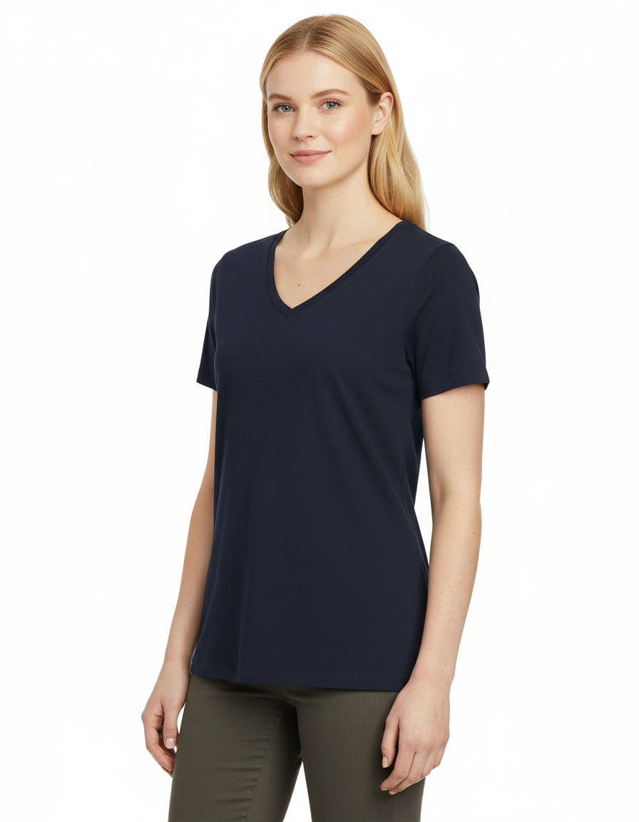 Γυναικείο T-Shirt TW045 B&C Organics Organic V-Neck Navy