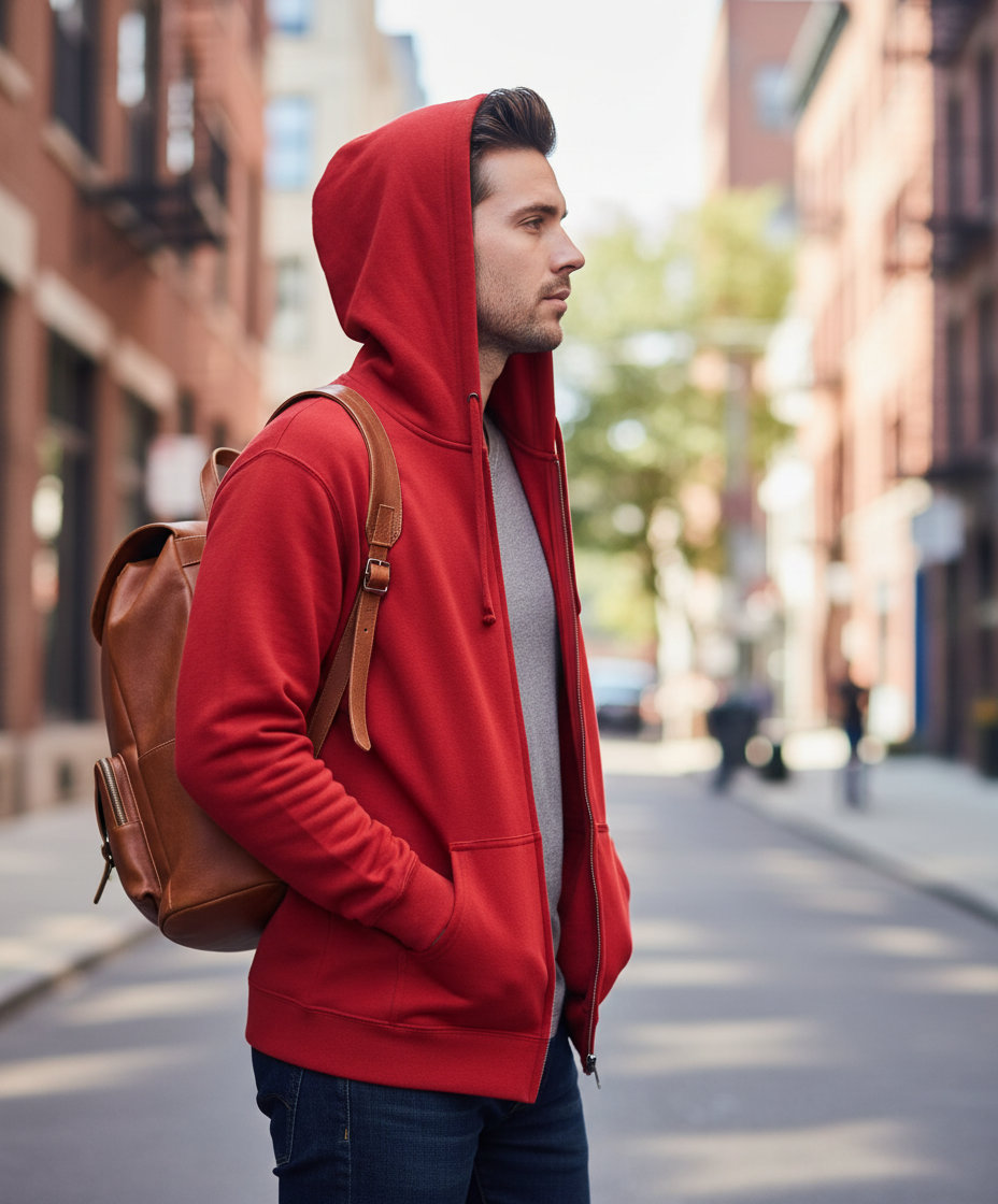 Ζακέτα Φούτερ με Κουκούλα Sf600 Gildan Softstyle Midweight Full Zip Hoodie Red ανδρικά Simple Wear