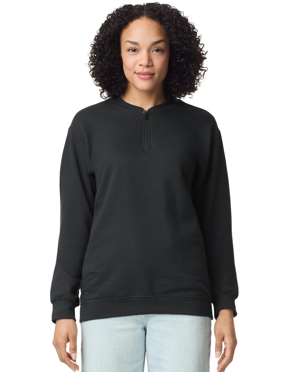 Φούτερ με Φερμουάρ 1/4 SF008 Gildan Softstyle Midweight Fleece Black