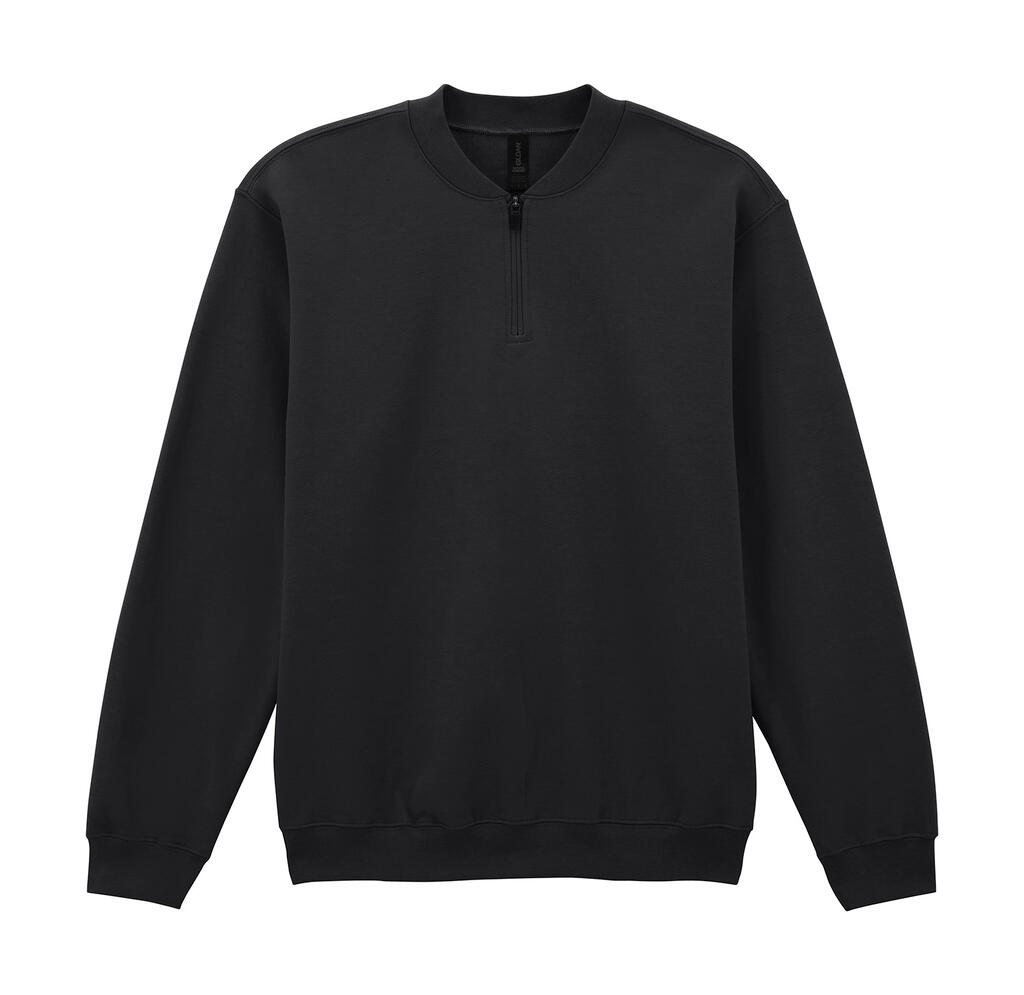 Φούτερ με Φερμουάρ 1 4 Sf008 Gildan Softstyle Midweight Fleece Black ανδρικά Simple Wear
