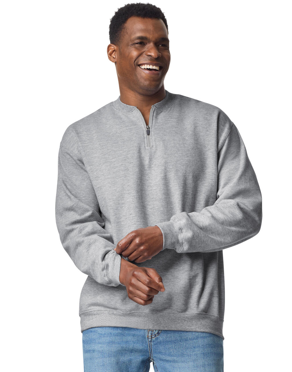 Φούτερ με Φερμουάρ 1/4 SF008 Gildan Softstyle Midweight Fleece Sport Grey