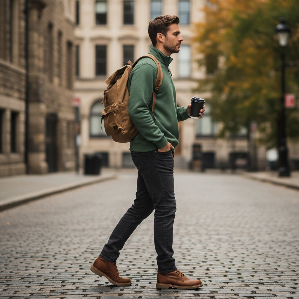 Φούτερ με Φερμουάρ 1 4 Sf008 Gildan Softstyle Midweight Fleece Military Green ανδρικά Simple Wear