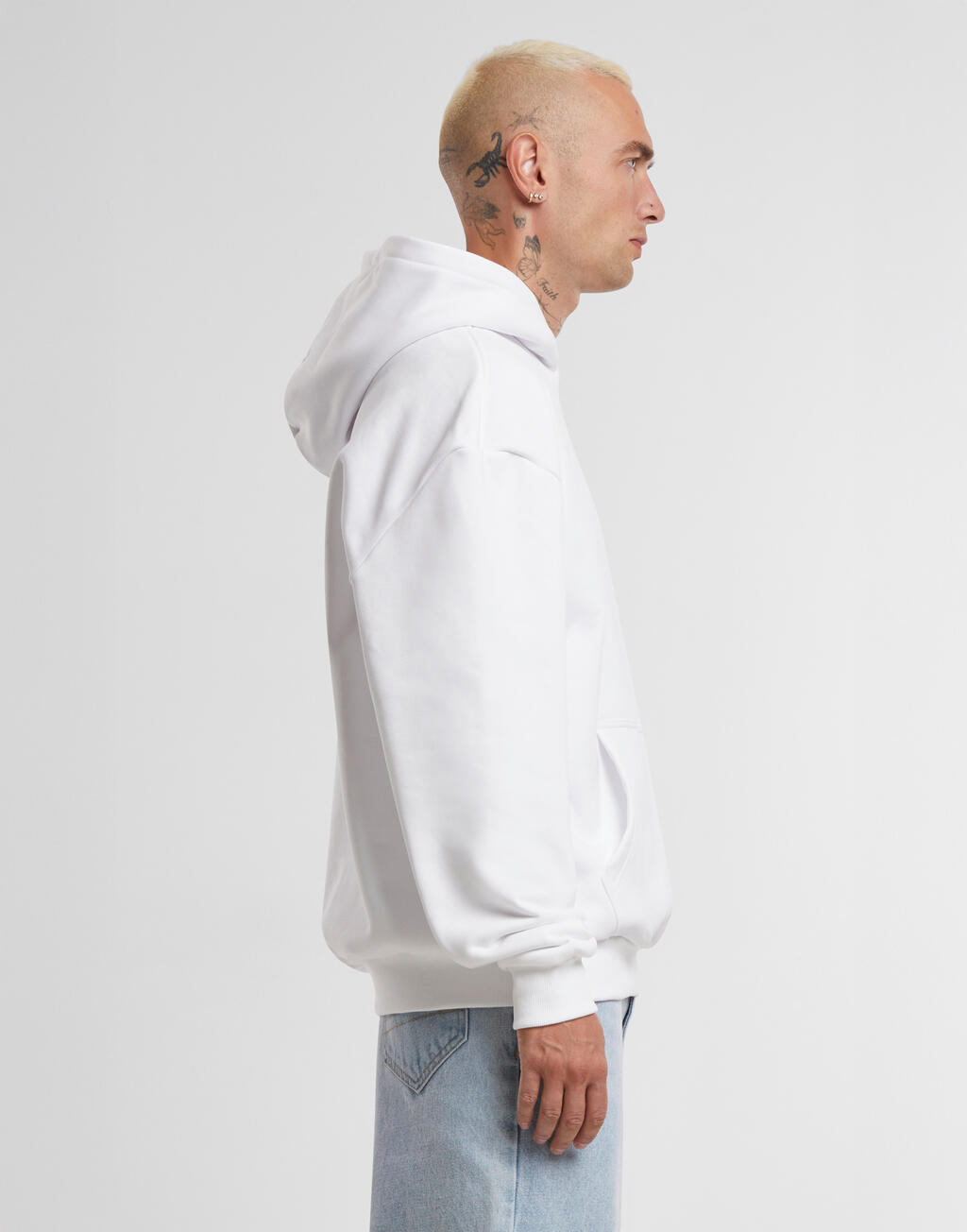 Φούτερ Hoody By268 Build Your Brand Ultra Heavy Oversized White ανδρικά Simple Wear