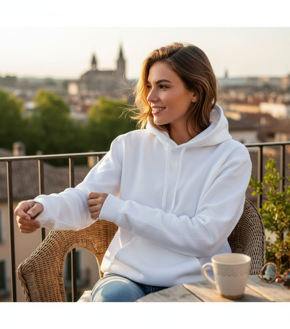 Φούτερ με Κουκούλα Sf500 Gildan Softstyle Midweight Fleece White ανδρικά Simple Wear