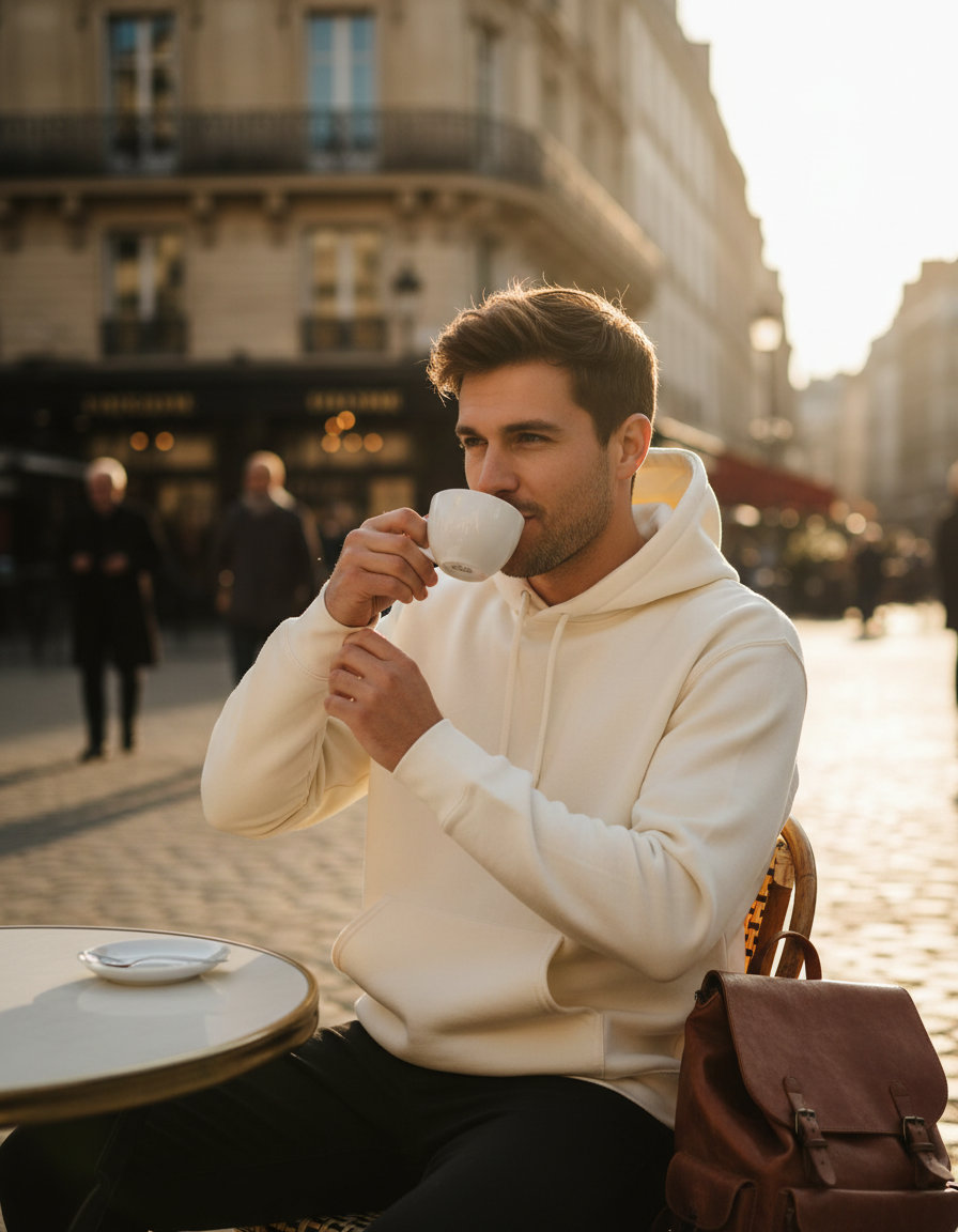 Φούτερ με Κουκούλα Sf500 Gildan Softstyle Midweight Fleece Off White ανδρικά Simple Wear