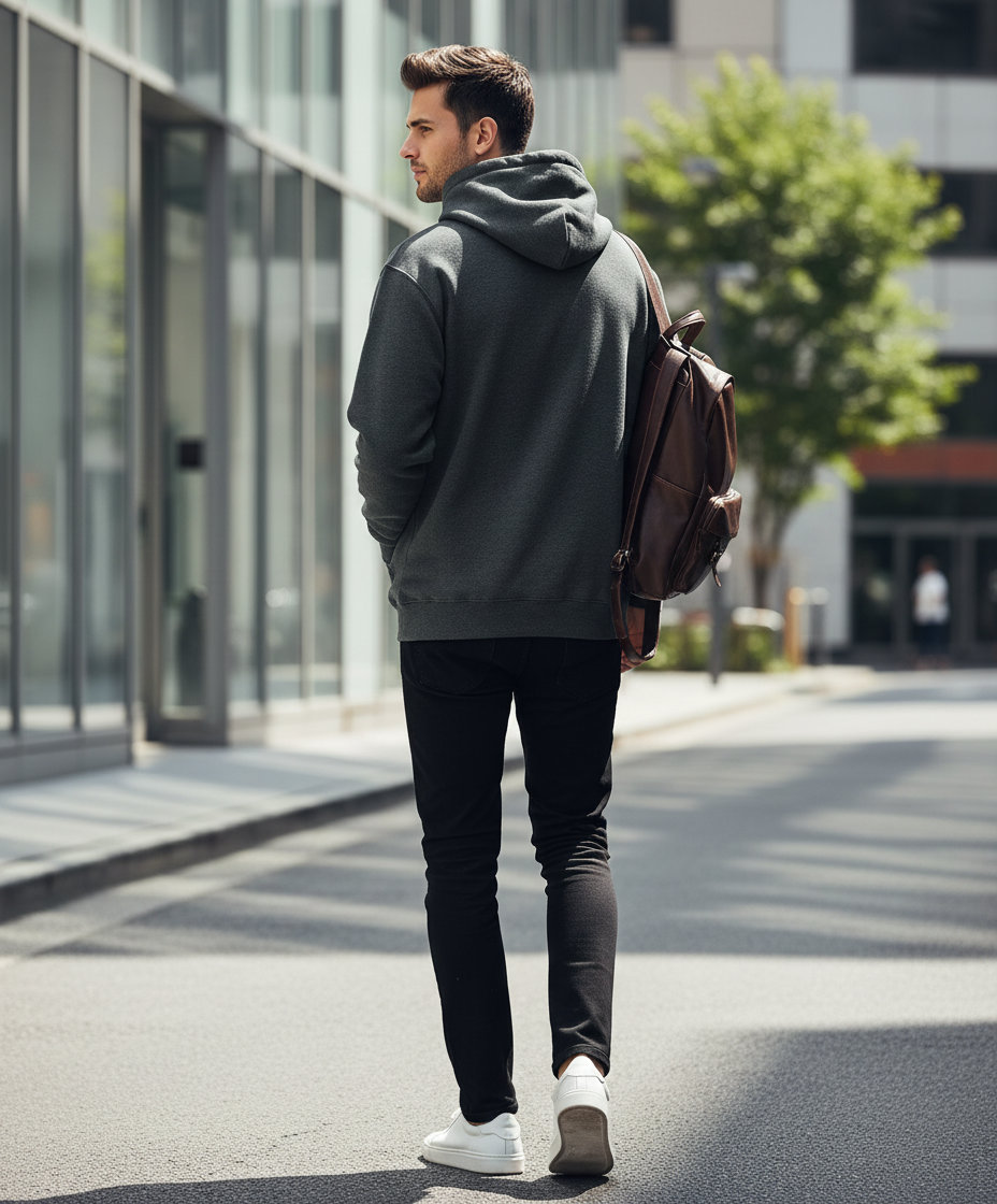 Φούτερ με Κουκούλα Sf500 Gildan Softstyle Midweight Fleece Dark Heather ανδρικά Simple Wear