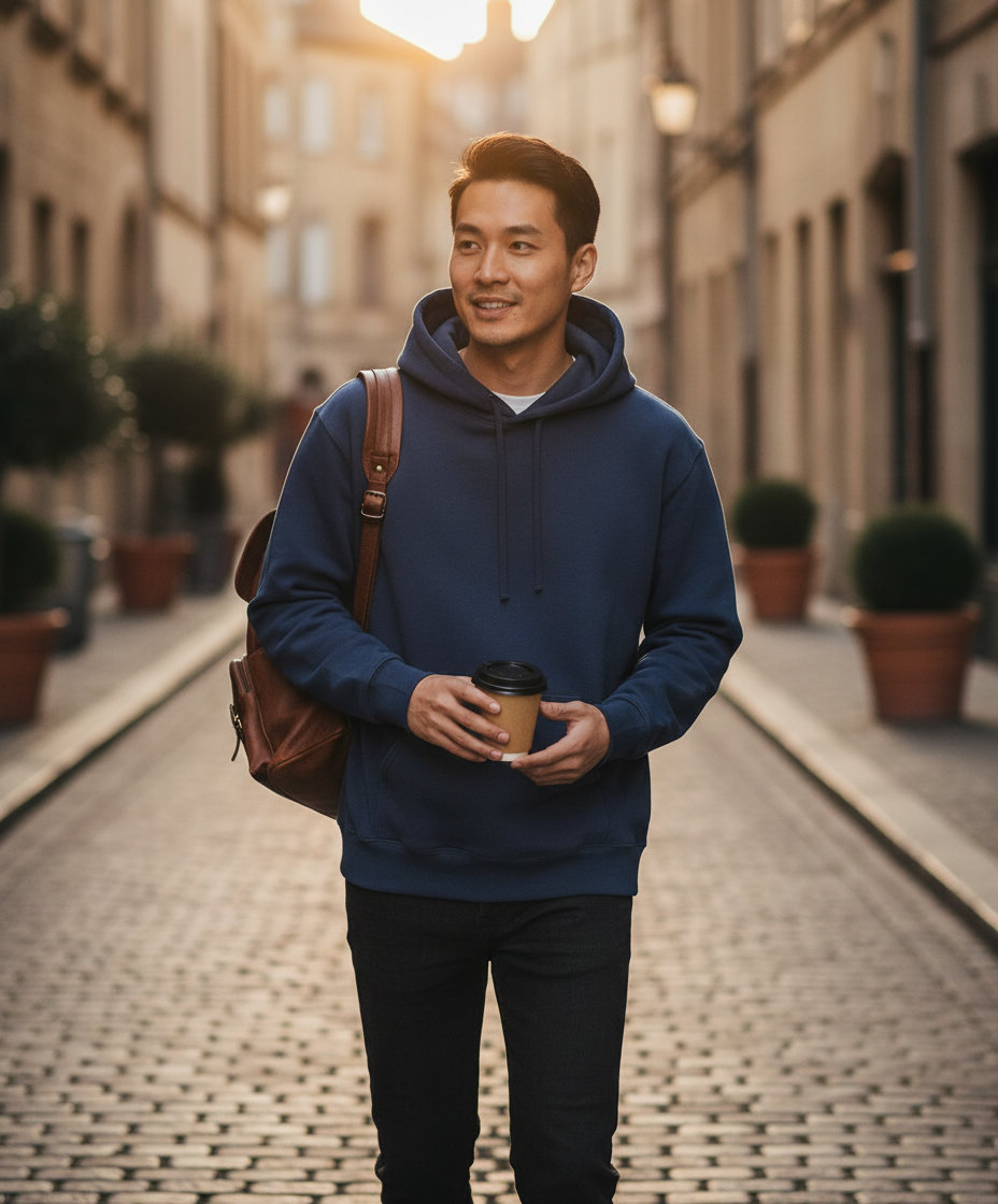 Φούτερ με Κουκούλα Sf500 Gildan Softstyle Midweight Fleece Blue Dusk ανδρικά Simple Wear