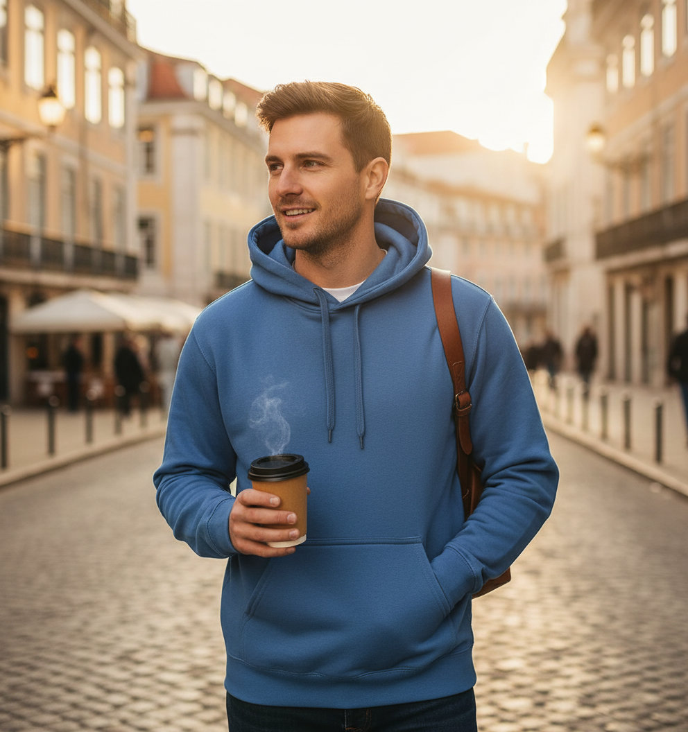 Φούτερ με Κουκούλα Sf500 Gildan Softstyle Midweight Fleece Carolina Blue ανδρικά Simple Wear