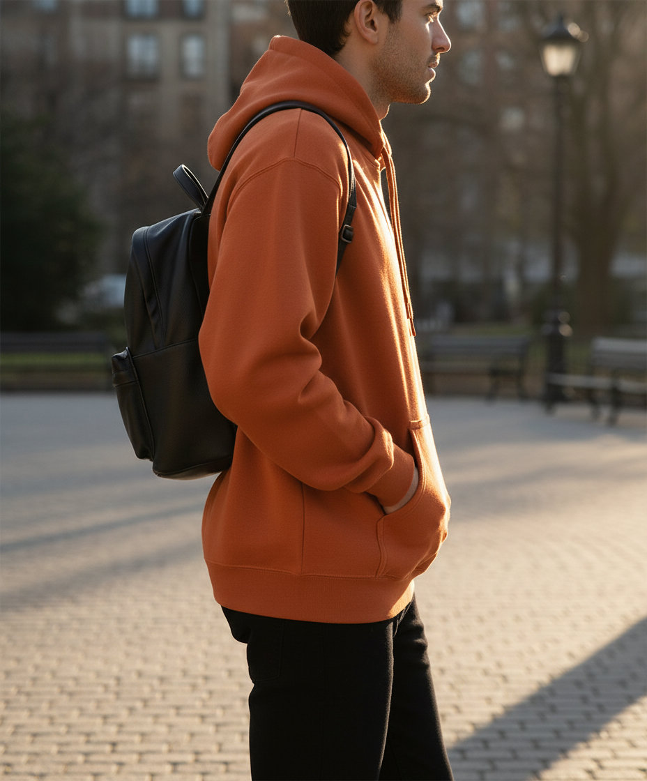 Φούτερ με Κουκούλα Sf500 Gildan Softstyle Midweight Fleece T Orange ανδρικά Simple Wear