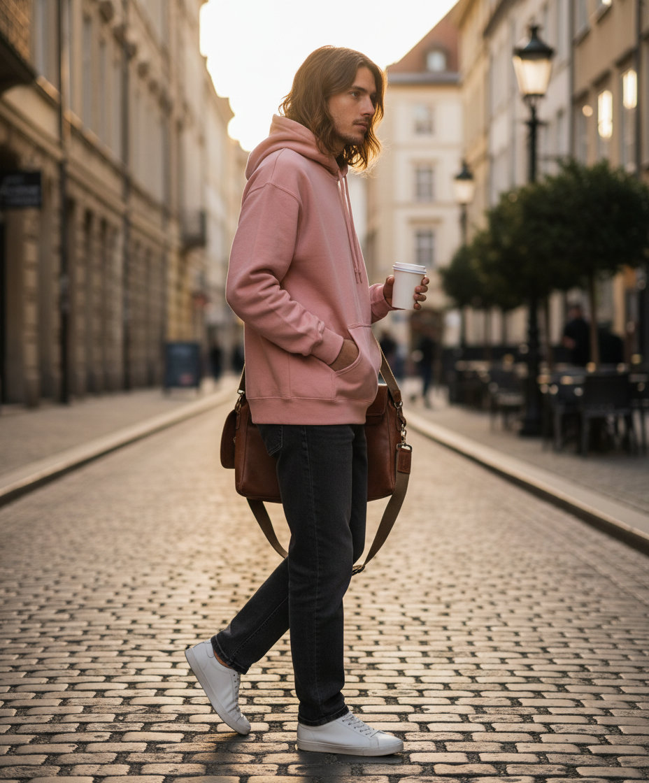 Φούτερ με Κουκούλα Sf500 Gildan Softstyle Midweight Fleece Dusty Rose ανδρικά Simple Wear