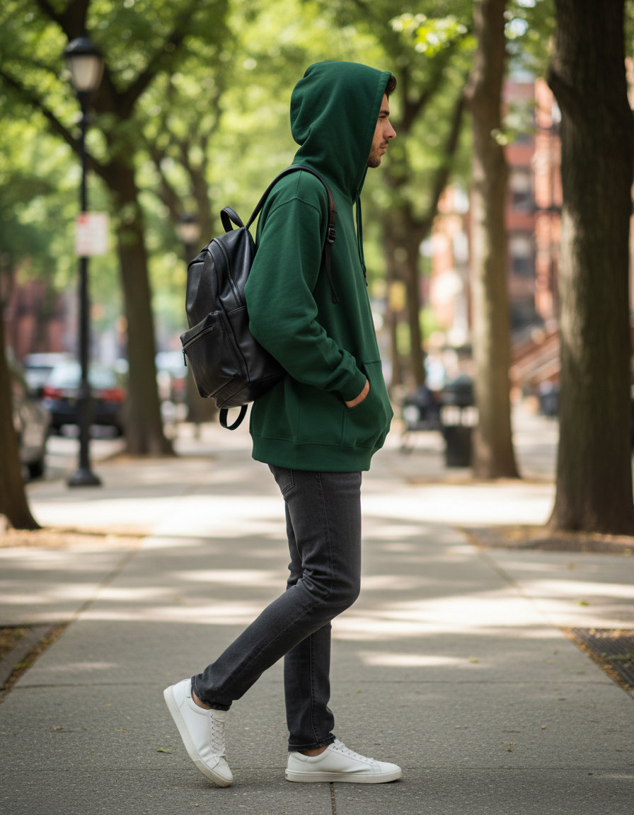 Φούτερ με Κουκούλα Sf500 Gildan Softstyle Midweight Fleece Forest Green ανδρικά Simple Wear