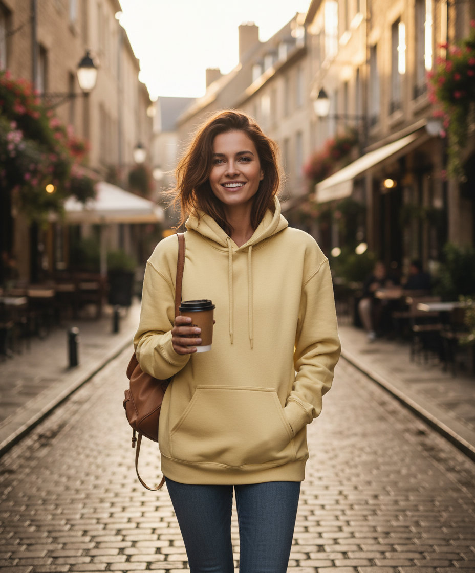 Φούτερ με Κουκούλα Sf500 Gildan Softstyle Midweight Fleece Yellow Haze ανδρικά Simple Wear