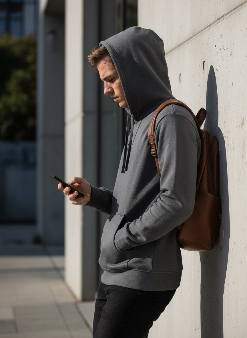 Φούτερ με Κουκούλα Unlabeled 5152 Tee Jays Dark Grey ανδρικά Simple Wear