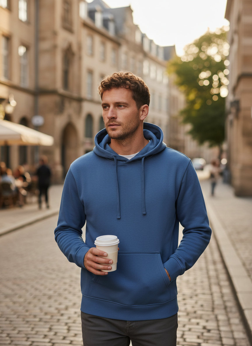 Φούτερ με Κουκούλα Unlabeled 5152 Tee Jays Ocen Blue ανδρικά Simple Wear
