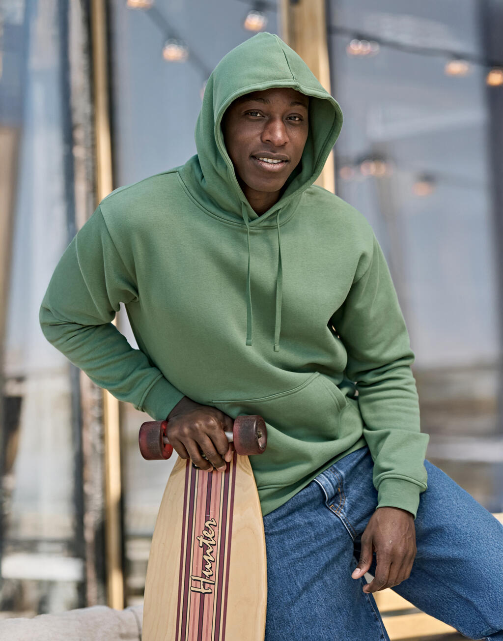 Φούτερ με Κουκούλα Unlabeled 5152 Tee Jays Leaf Green ανδρικά Simple Wear
