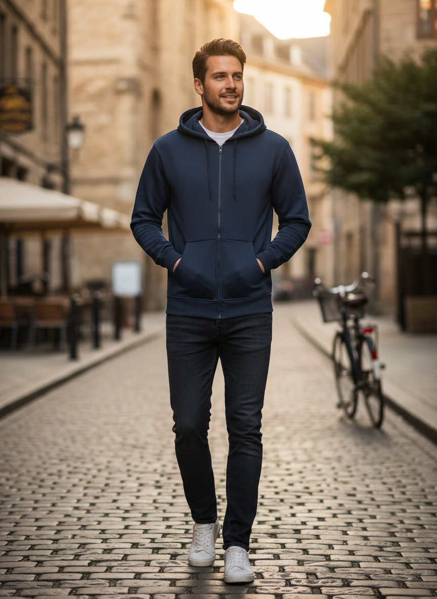Φούτερ με Κουκούλα Και Φερμουάρ 5154 Tee Jays Unlabeled Ink ανδρικά Simple Wear