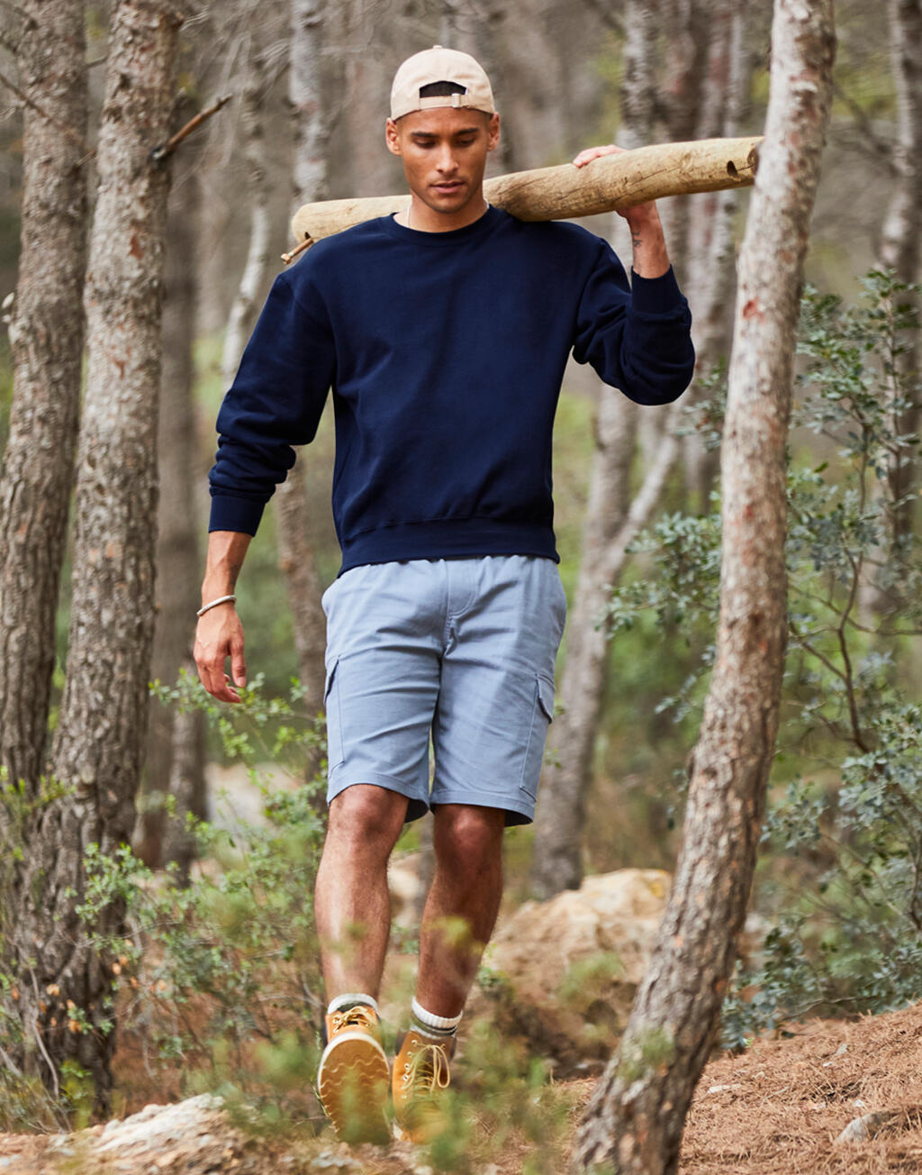 Φούτερ Supercotton 062276 Fruit Of The Loom Deep Navy ανδρικά Simple Wear